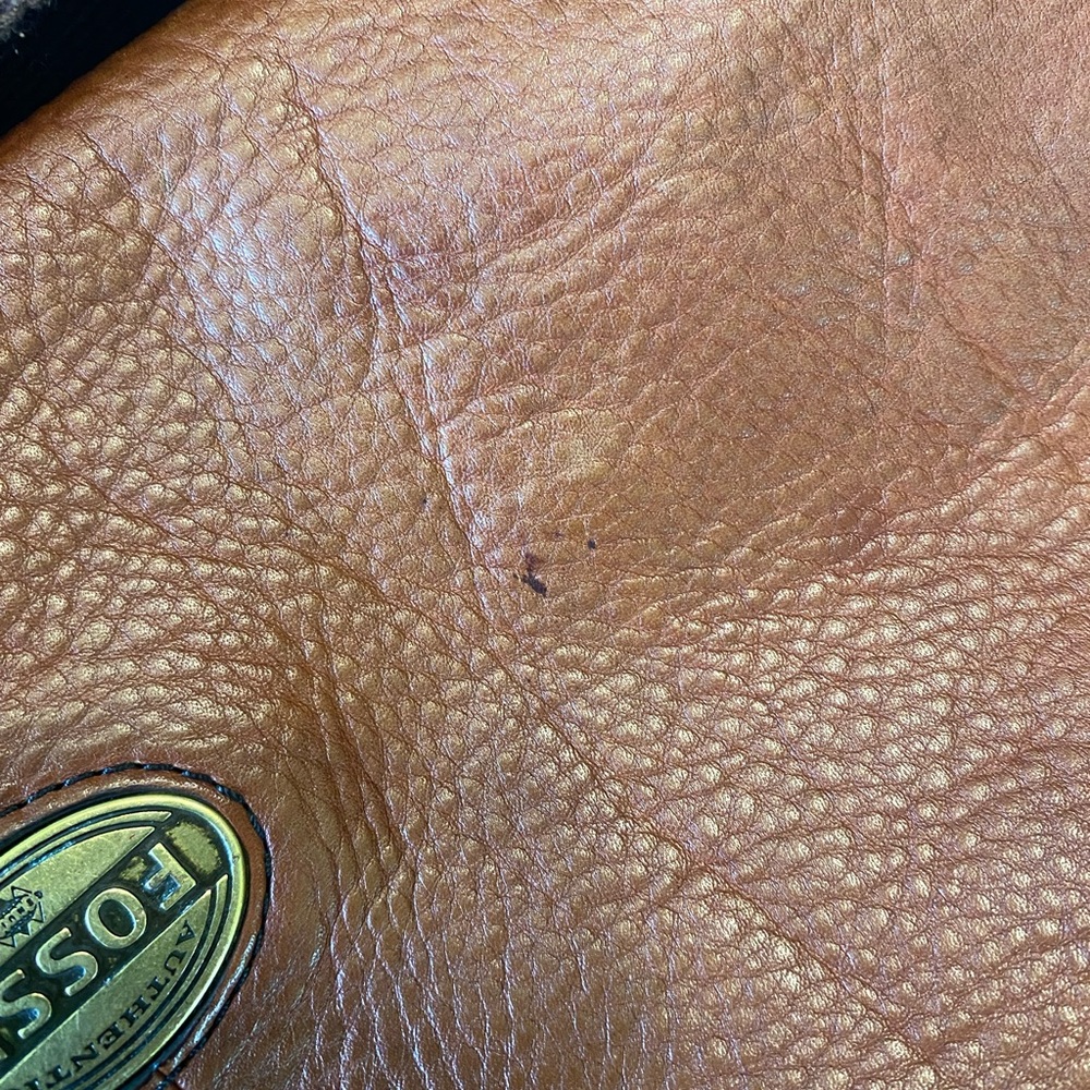 FOSSIL Leather Foldover Shoulder Crossbody Bag Tote Messanger - Picture 7 of 13